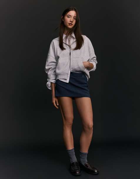 Bershka Mini buckle skort in blue - view 1