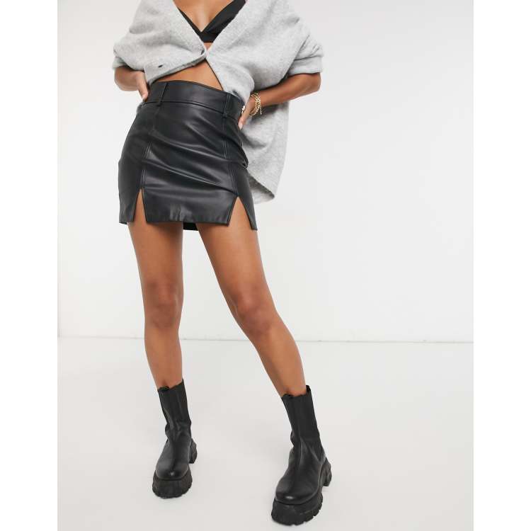 Leather 2024 skirt bershka