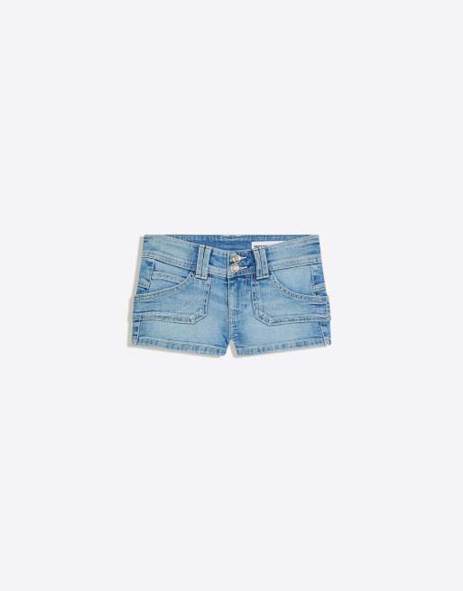 Bershka – Mini-Jeansshorts in Hellblau, 5 von 6