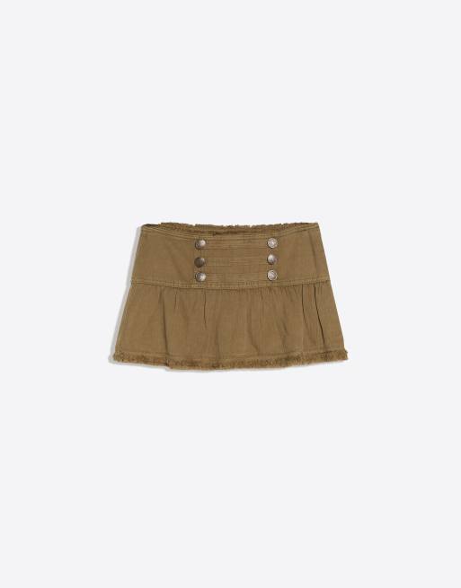 Bershka mini-jupe boutonnée kaki, 6 de 6