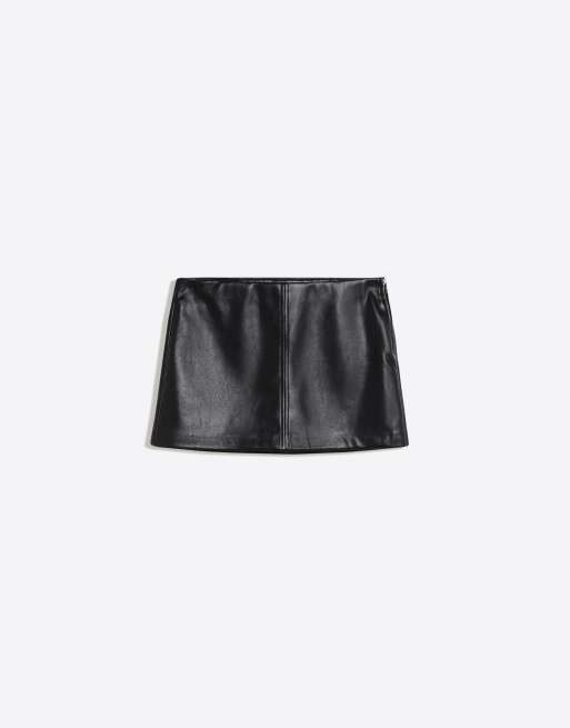 Bershka mini-jupe effet cuir noire, 5 de 5