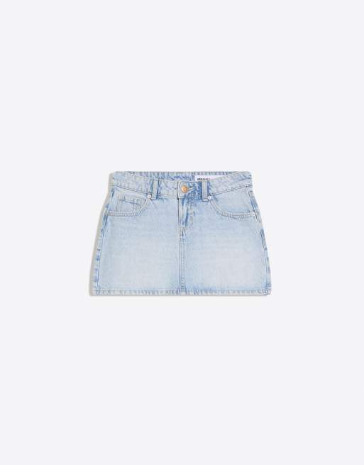 Bershka - Mini-jupe en jean - Bleu moyen, 4 de 4