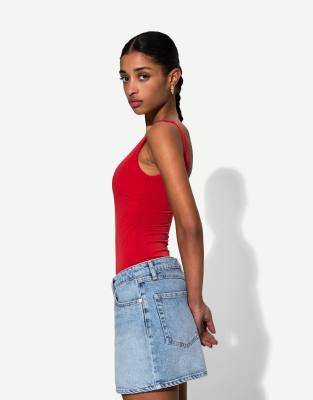 Bershka - Mini-jupe en jean - Bleu