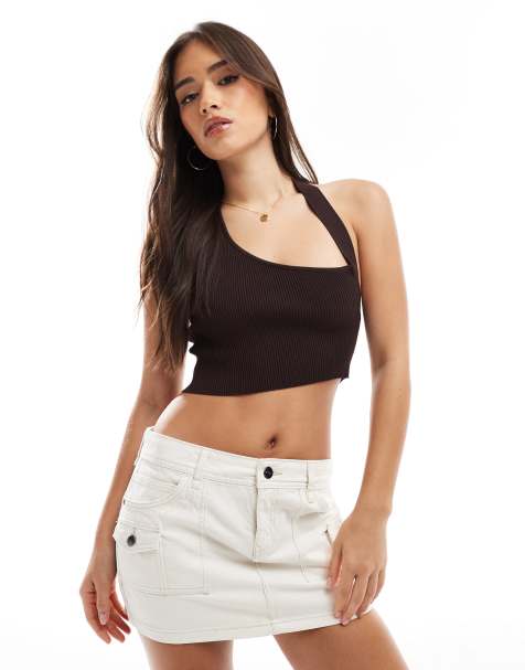 Bershka - Mini-jupe fonctionnelle à poches - Blanc - view 1