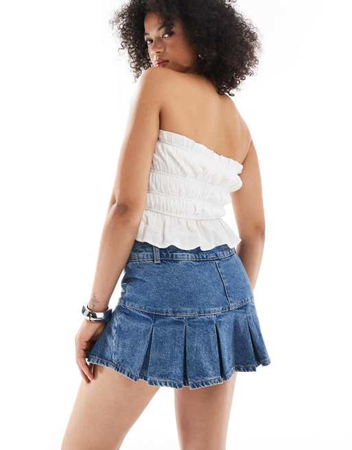 Denim Skirt Jupes Bershka Bershka Cargo Denim Mini Skirt In Mid