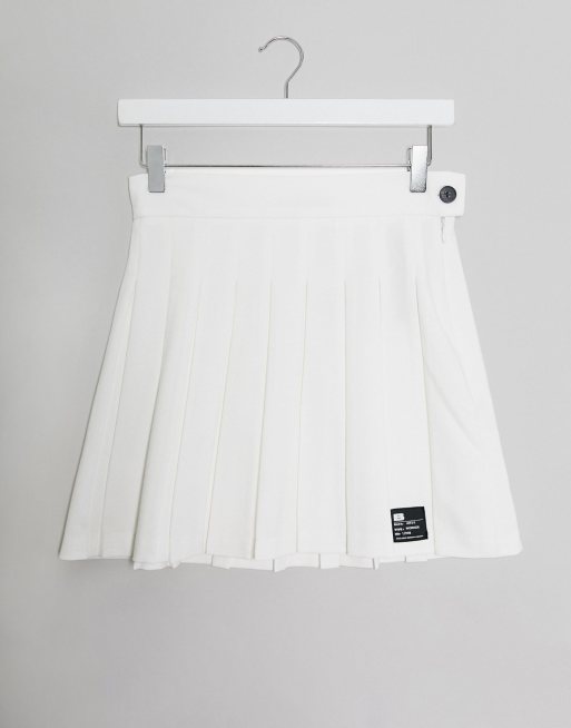 jupe blanche plissée bershka