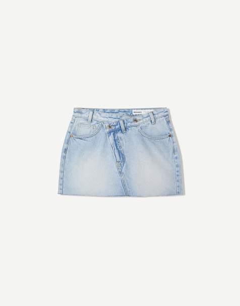 Bershka - Mini-jupe short en jean - Bleu moyen - view 1