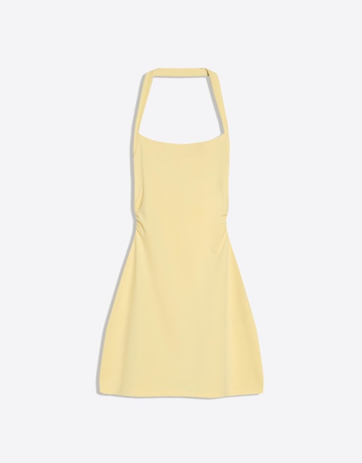 Bershka - Mini jurk met halternek in geel, 5 van 5
