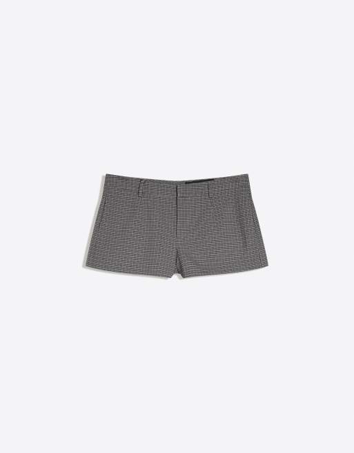 Bershka - Mini shorts met riemlussen in grijs, 3 van 4