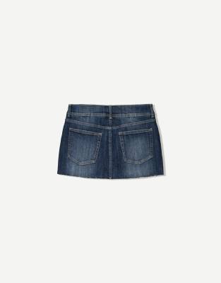 Bershka - Mini-Skort aus Denim in Blau