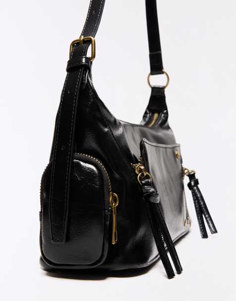 Bershka Mini-Tasche mit Reißverschluss in Schwarz - view 1