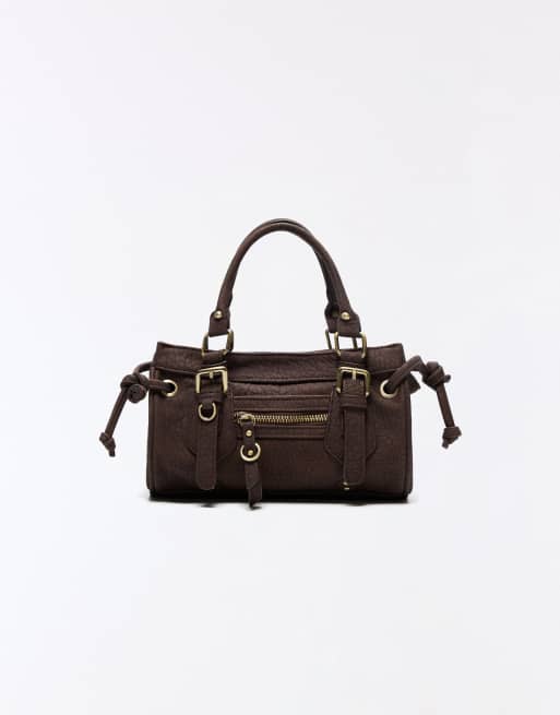 Bershka Mini-Tasche mit Schnalle in Braun, 4 von 5