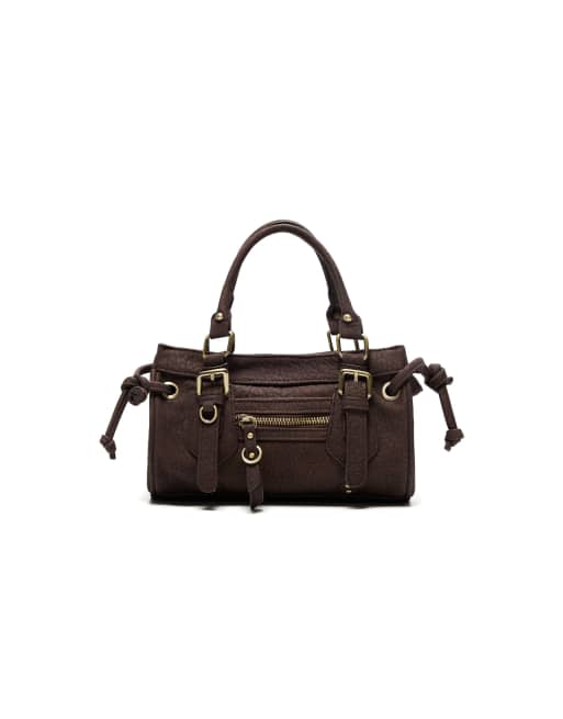Bershka Mini-Tasche mit Schnalle in Braun, 5 von 5