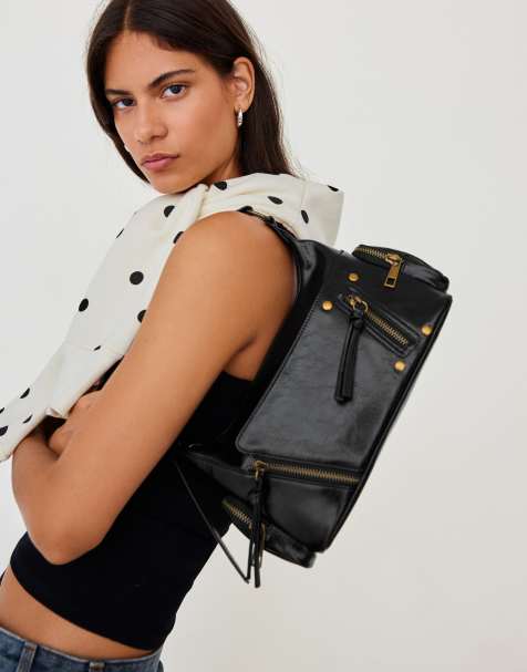 Bershka Mini zip bag in black - view 1