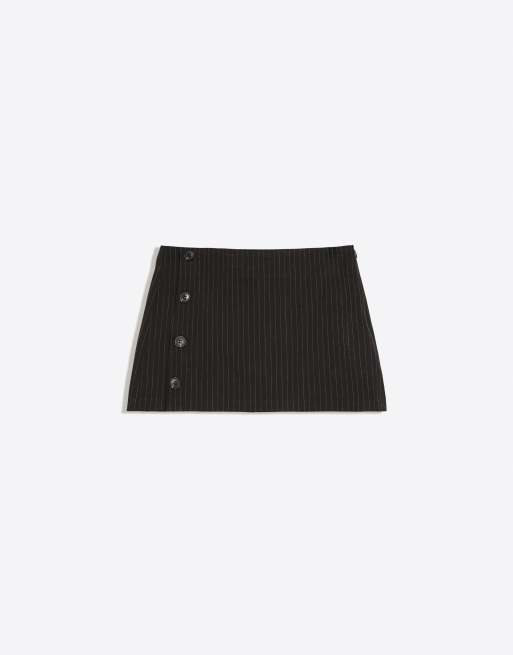 Bershka minigonna con bottoni in bianco e nero, 5 di 5