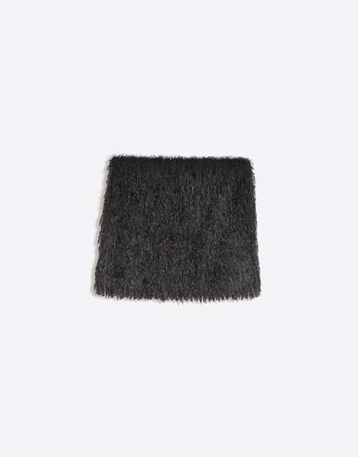 Bershka minigonna con piume nera, 6 di 6