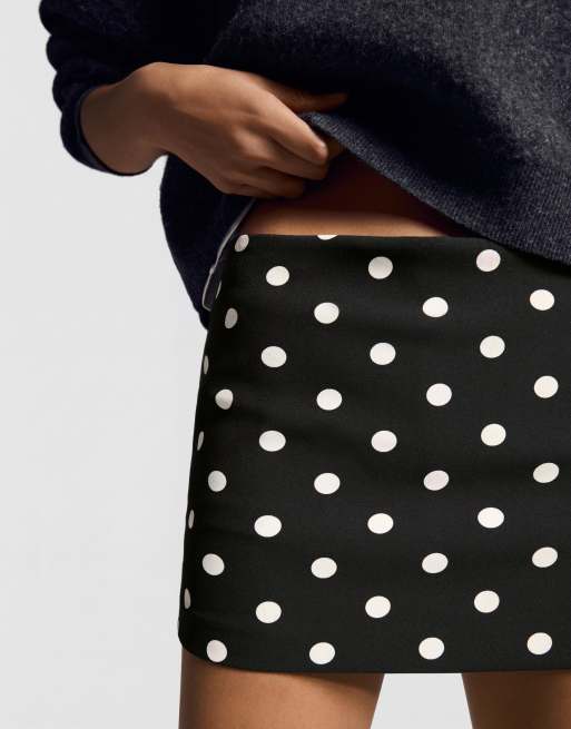 Bershka - Minigonna pantalone nera e bianca con fibbia, 2 di 4