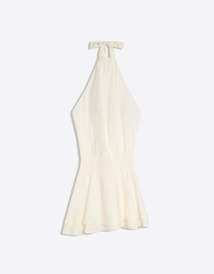 Bershka - Minikleid in Ecru mit Polka Dots-Weiß