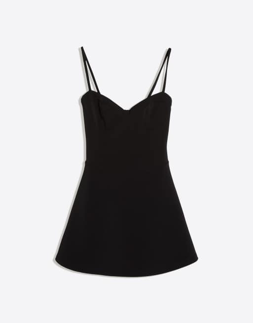 Bershka – Minikleid in Schwarz mit Korsettdetail und Riemchen-Trägern, 5 von 5