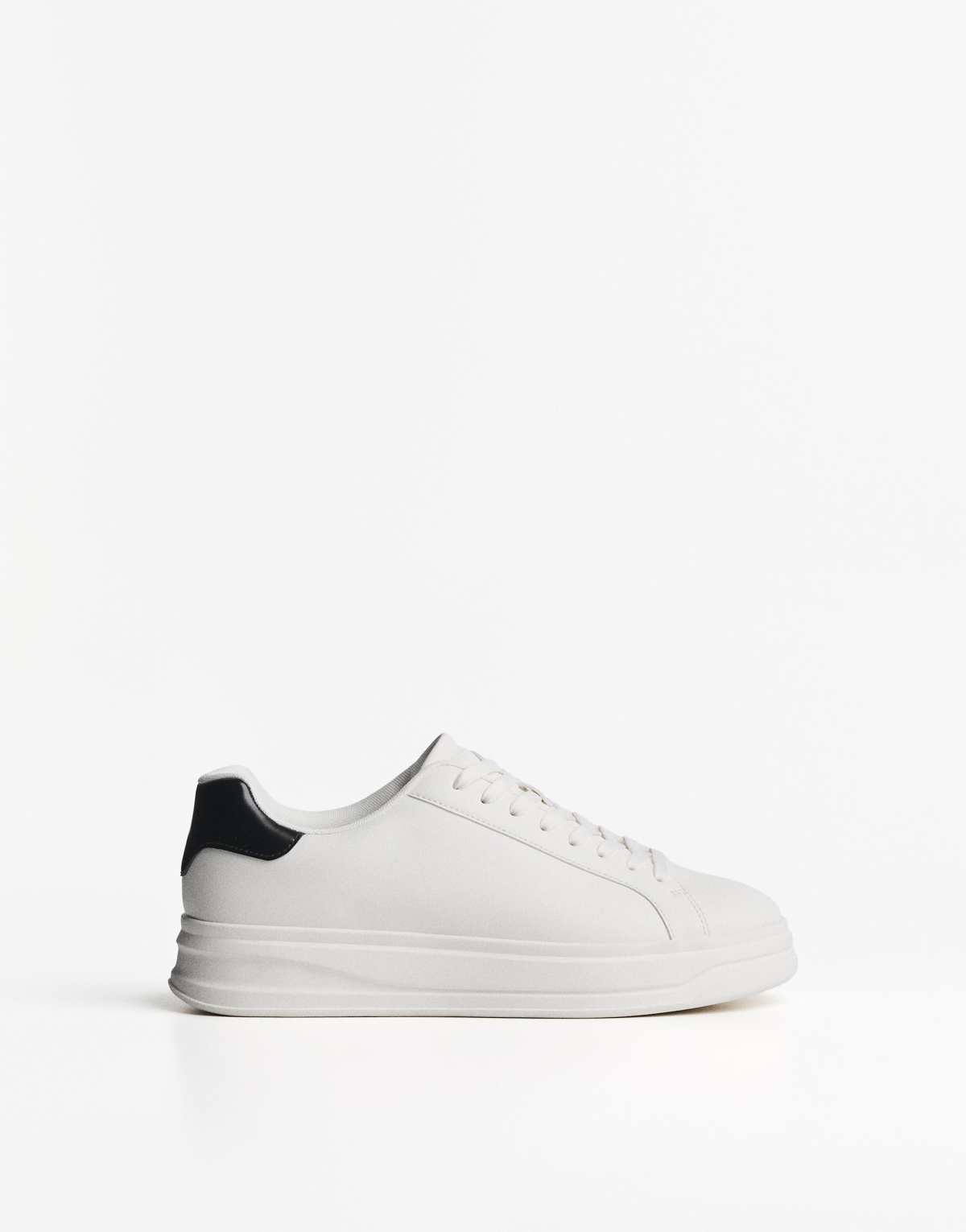 Bershka Minimalist lace-up trainers in white