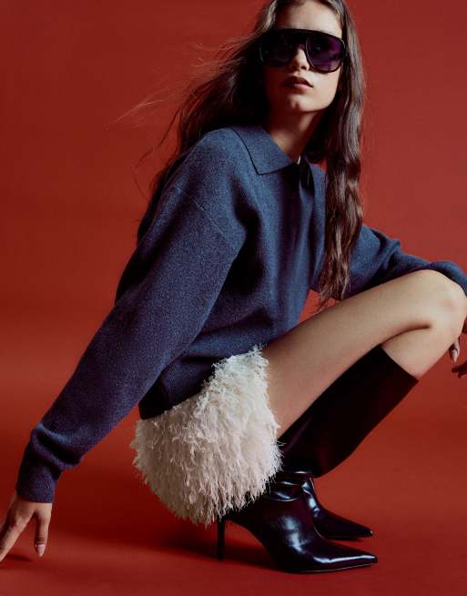 Bershka mininederdel i ecru, 2 af 6