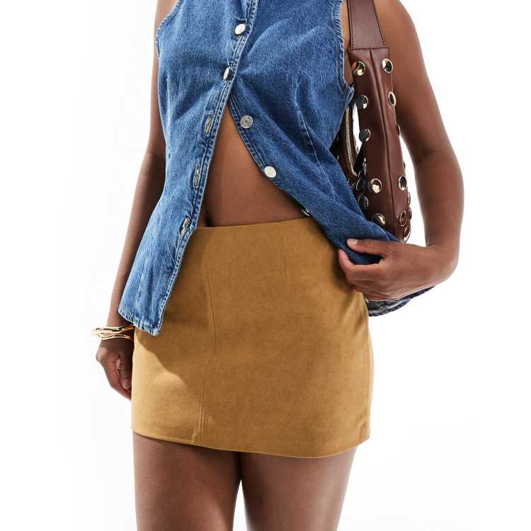 Tan mini skirt forever 21 hotsell