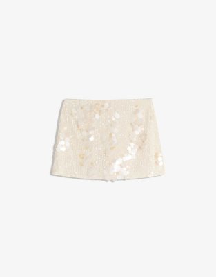 Bershka - Minirock in Weiß mit Pailletten