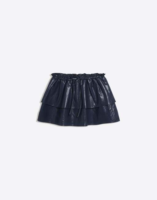 Bershka Minirock mit Rüschen in Marineblau, 5 von 5