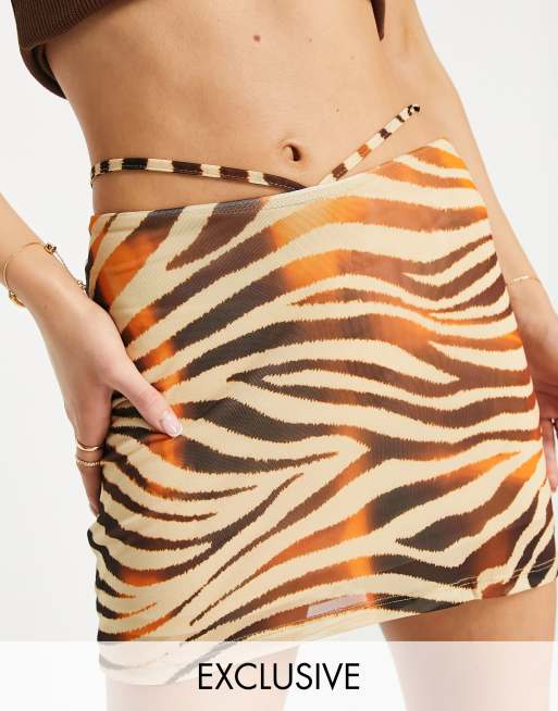 Bershka – Minirock mit Tierfellmuster, Kombiteil