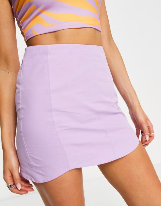 Bershka Minirok met A lijn in lila ASOS