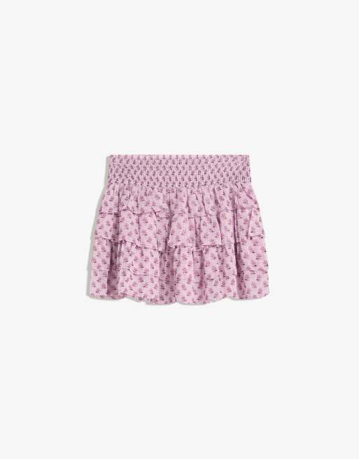 Bershka - Minirok met ruches in roze, 3 van 4