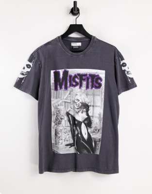 Bershka Misfits t shirt in black