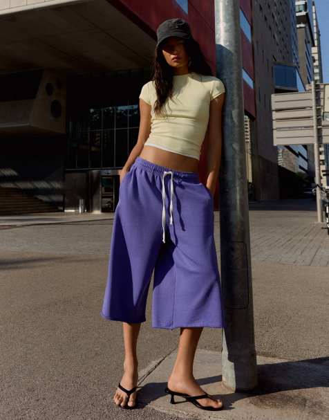 Bershka mjuka bermudashorts i lila - view 1