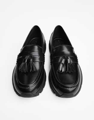 Bershka - Mocassins à semelle style sport - Noir