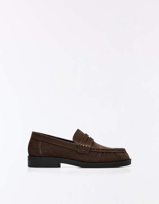 Bershka mocassins en cuir à semelle fine camel, 3 de 7