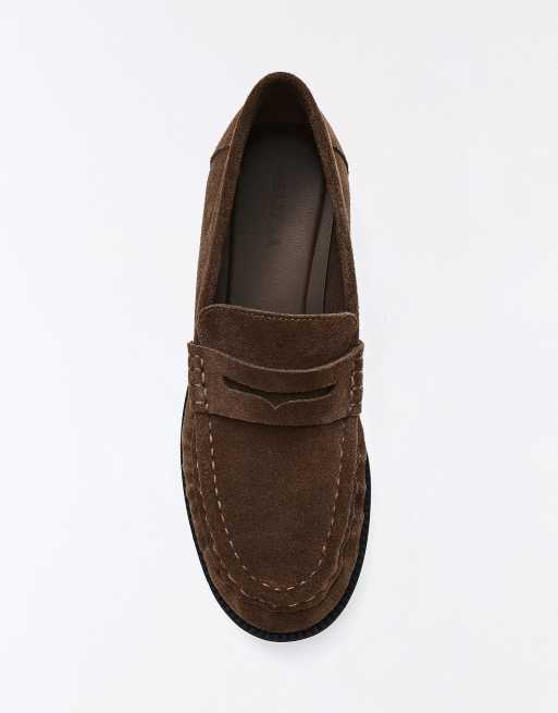 Bershka mocassins en cuir à semelle fine camel, 4 de 7