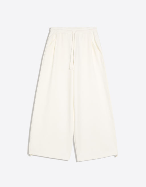 Bershka Modal barrel-bukser i ecru, 5 af 5