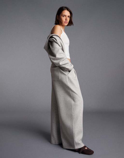 Bershka Modal barrel trousers in light grey, 4 of 5