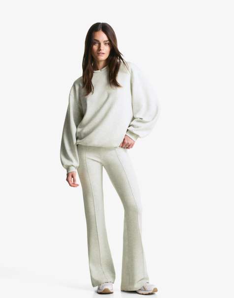 Bershka Modal flare trousers in light grey - view 1
