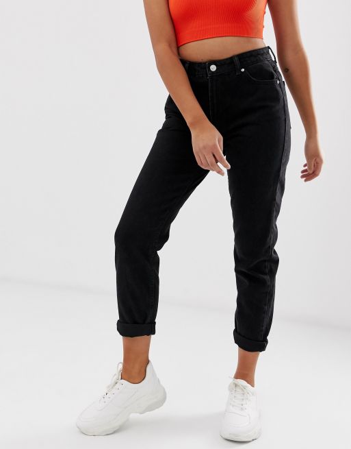 Bershka mom fit jean in black