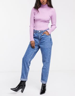 bershka mom jean in light blue