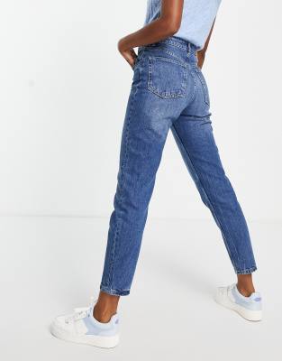 Mum♡ Zara Girls Size 8 Mom Jeans High Rise Baggy Black Ripped