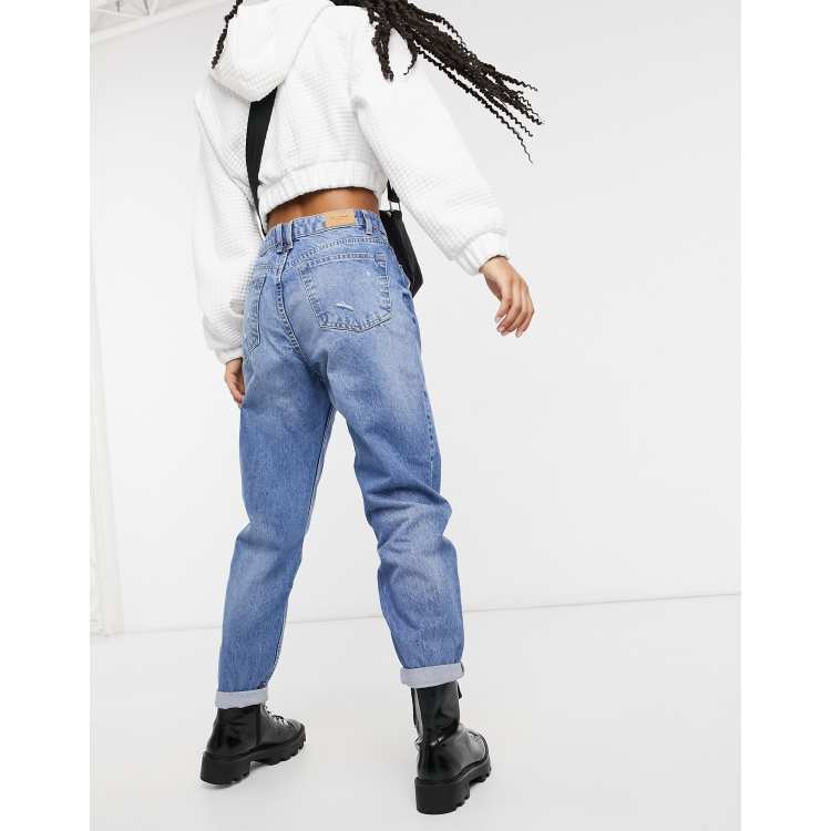 tunge springe løfte Bershka mom jean in light blue | ASOS