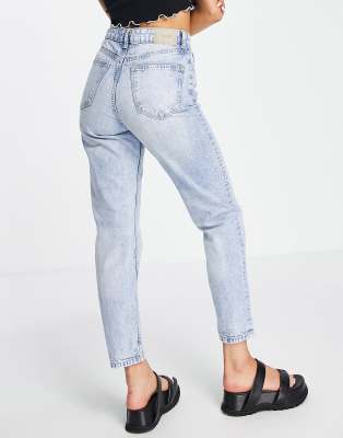 bershka mom jeans light blue