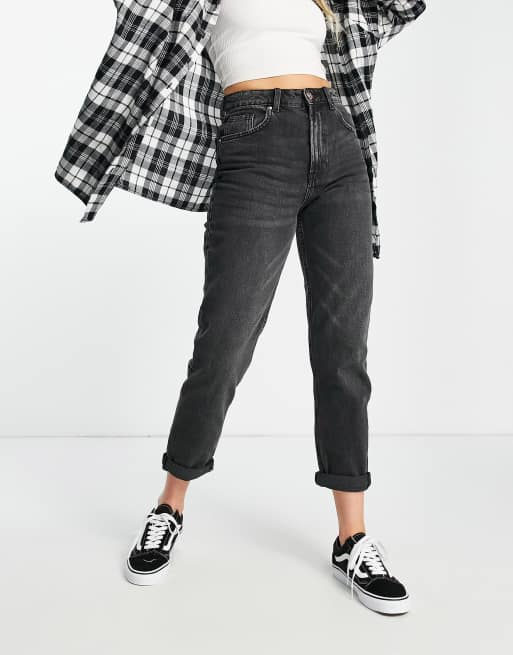 Bershka mom jean in washed black