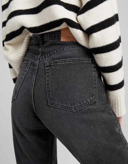 Bershka jean mom online noir