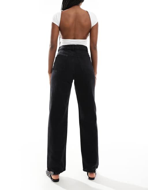 Bershka Mom jeans comodi neri ASOS