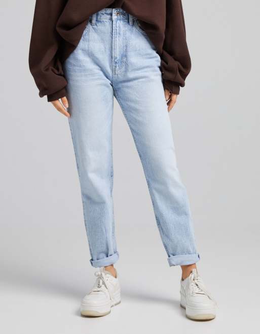 Bershka - Mom-jeans i bleget vask
