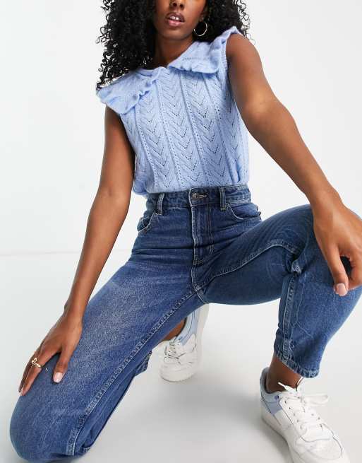 Bershka - Mom-jeans i mørk stenvask, 4 af 4