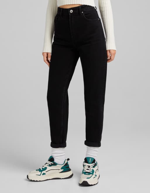 Bershka mom jeans in black